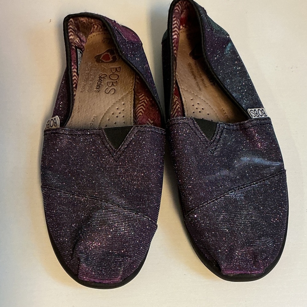 Skechers BOBS Halo Cosmic Glittery Purple Slip-Ons 0085